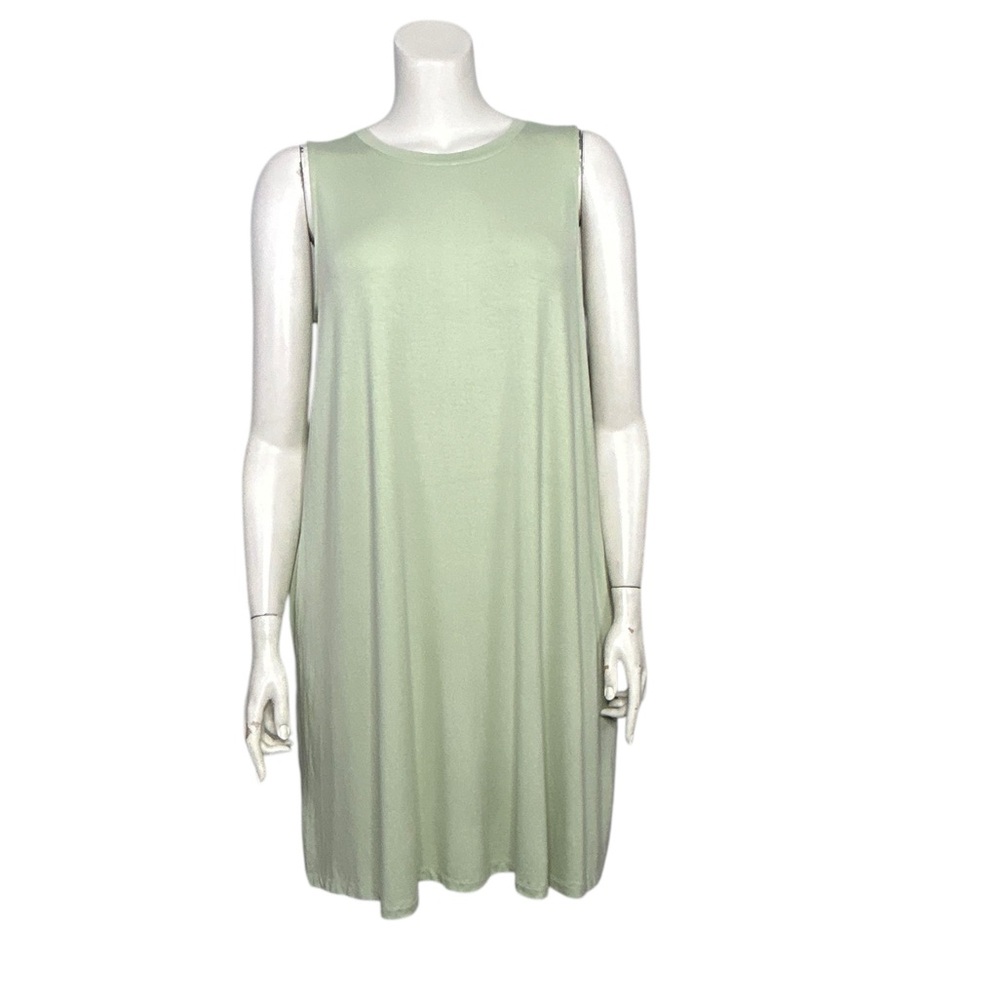 Time and Tru Sleeveless Dress Green Size XXL (20) Pockets Comfy Pastels New